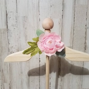 Boho nursery Baby shower centerpiece Child Boutique Craft fair display infant toddler size Bohemian lambs ear and pale pink cabbage rose