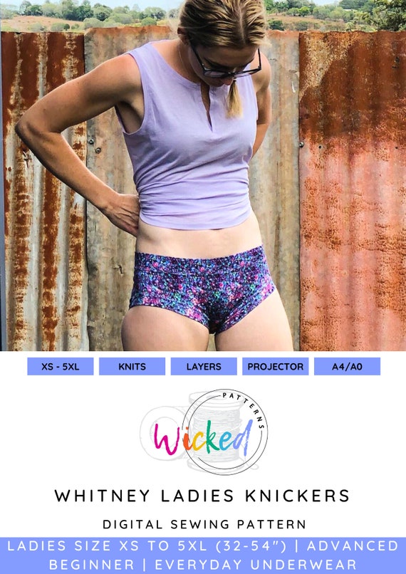 Whitney Knickers Ladies/womens Size XS to 5XL Underwear PDF Sewing