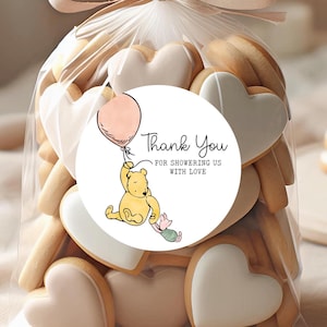 Winnie the Pooh Baby Shower Stickers: Personalized Party Favors
