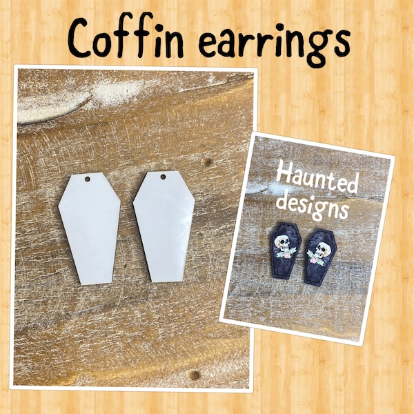 Coffin shape earring blanks, sublimation earring blanks, earring blanks, coffin earring blank