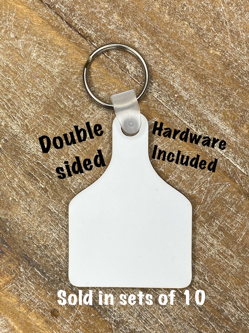 SET OF 10 Cow Tag Keychain Sublimation Blank Sublimation Etsy