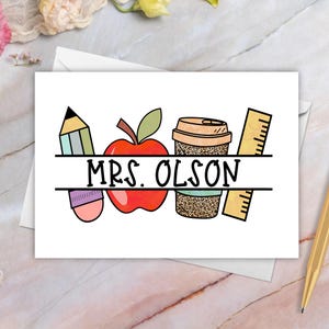Personalized Teacher Thank You Notecard Set