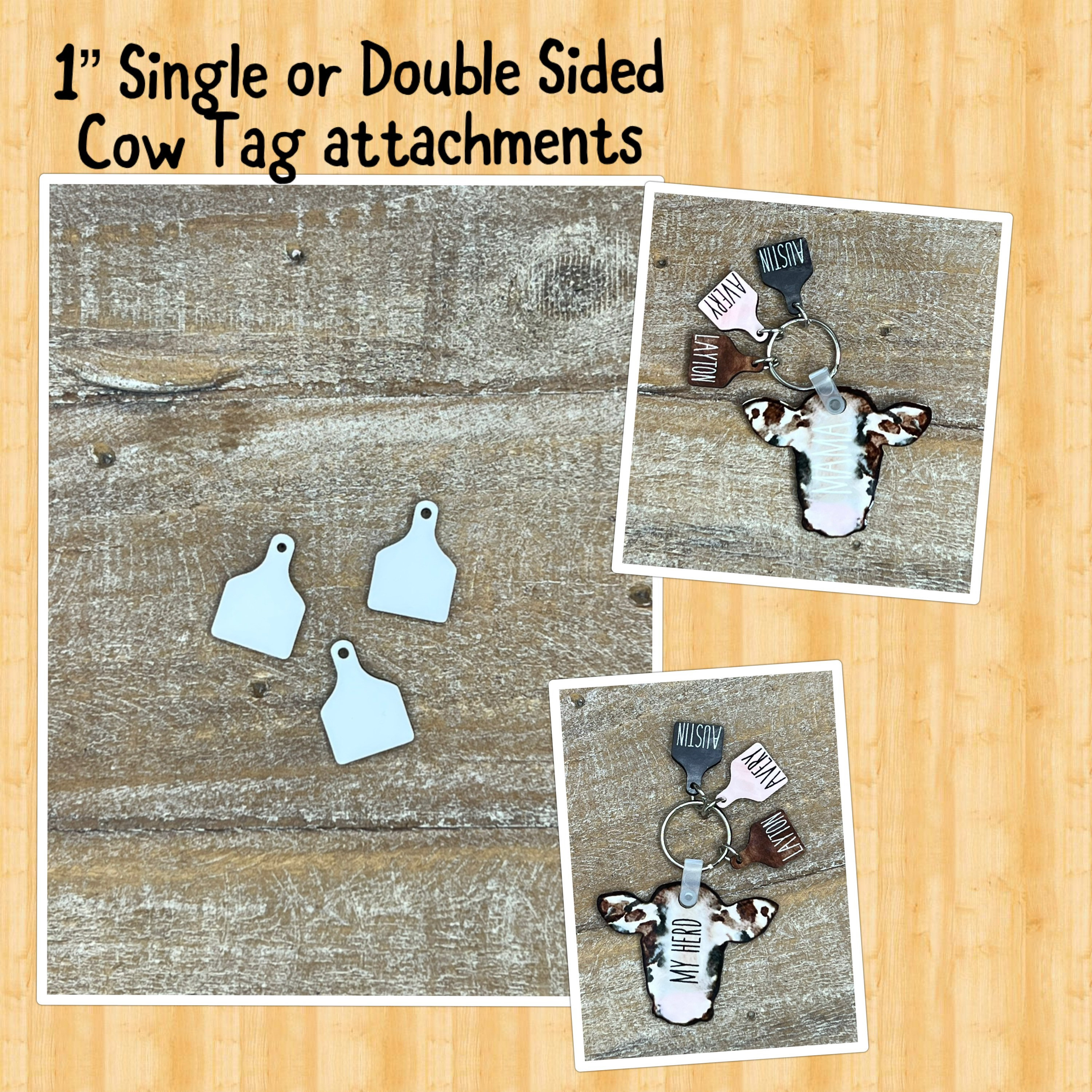 Cow Tag Shape Clear Acrylic Blanks for Badge Reels