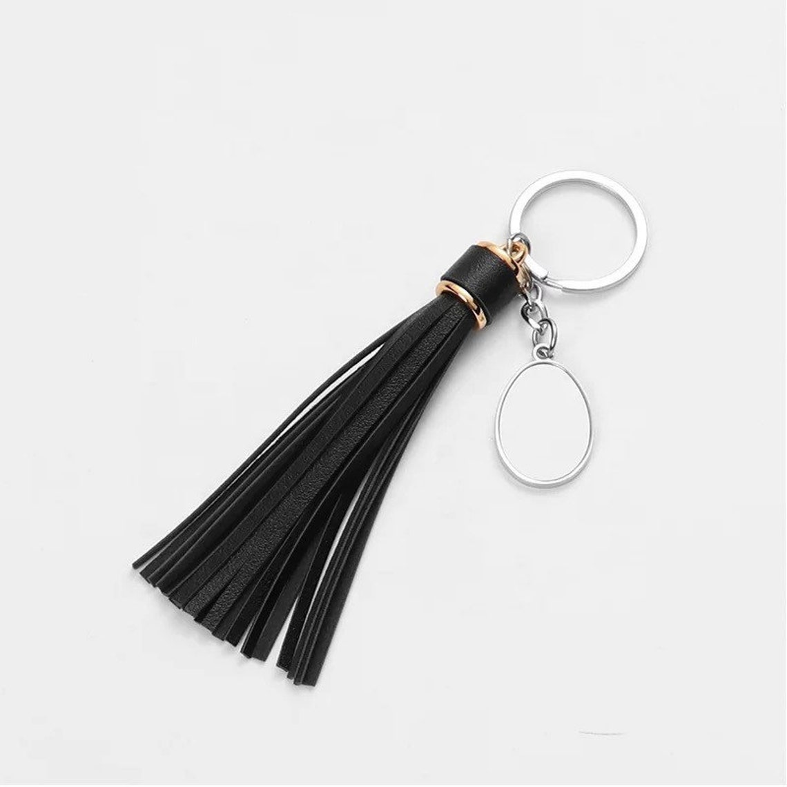 Leather tassel keychain blank pack of 3 or 5 sublimation Etsy