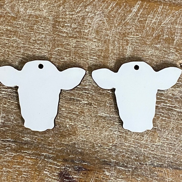 Cow head shape earring blanks, sublimation earring blanks, earring blanks, 1.5 inch cow shape earring blank, cow blank