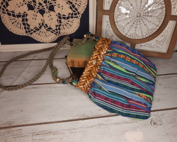 Vintage cross body Cappelli Straworld, unique sma… - image 2