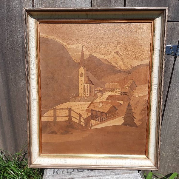 Wood Inlay Picture Etsy