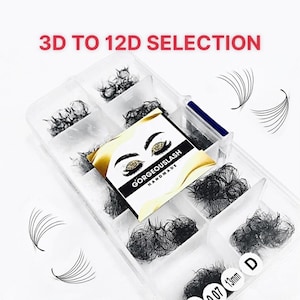 Wide 1000 Lash fans. 12D, 10D, 9D, 8D, 7D, 6D, 5D, 4D, 3D Premade Volume Lashes. Eyelash extensions, Handmade!