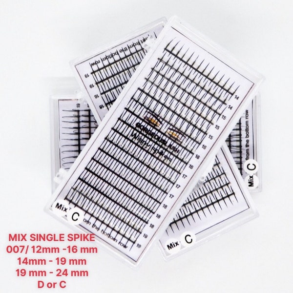 Single Spike Wispy Lashes. 0.07mm thickness. Premade Eyelash Extensions.