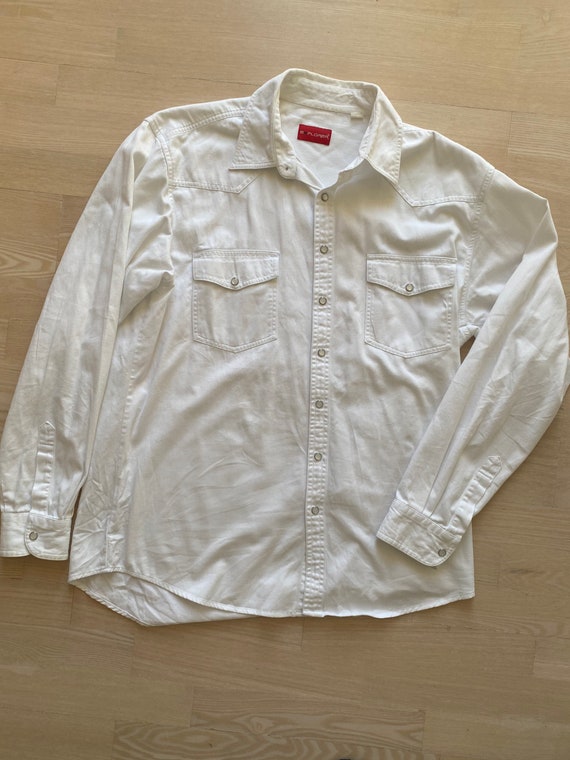 Western denim cowboy White shirt