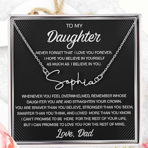 Father to Daughter Gifts from Dad, Necklace for Daughter from Dad, Daughter Graduation Gift, Birthday Daughter Gift Idea