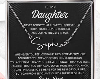 Father to Daughter Gifts from Dad, Necklace for Daughter from Dad, Daughter Graduation Gift, Birthday Daughter Gift Idea