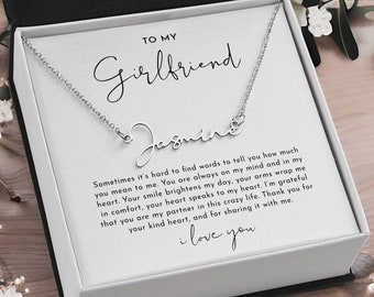 Personalized Name Necklace, Girlfriend Gift, Personalized Necklace Long Distance Gift for Girlfriend Missing You Gift Custom Going Away Gift