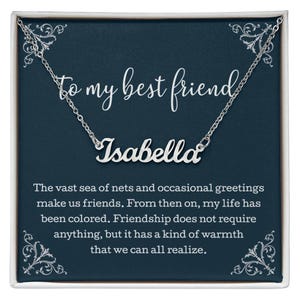 To My Best Friend Halskette, Freundschaftsschmuck, Bester Freund Halskette mit Nachrichtenkarte, Bester Freund Schmuck, Geburtstagsgeschenk für den besten Freund