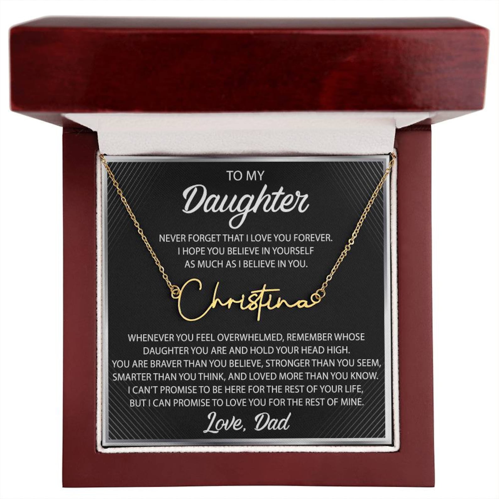 To My Daughter Necklace, the Signature Style Name Necklace, Father