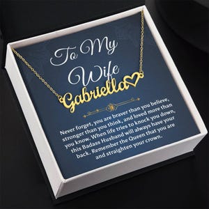 To My Badass Wife Gift From Husband Wife Birthday Anniversary Heart Name Necklace Gift, Valentine&#39;s Day Gift From Husband To Wife
