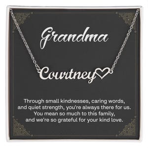 Coffret cadeau collier coeur personnalisé avec nom carte cadeau pour l'anniversaire de grand-mère Noël fête des mères