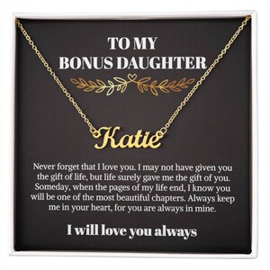 To My Bonus Daughter Gepersonaliseerde kaart met naamketting I Will Love You Always