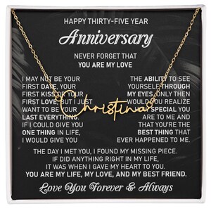 Collier prénom femme 35e anniversaire de mariage Collier cadeau pour femme Corail anniversaire Trente-cinquième anniversaire de mariage Anniversaire pour elle