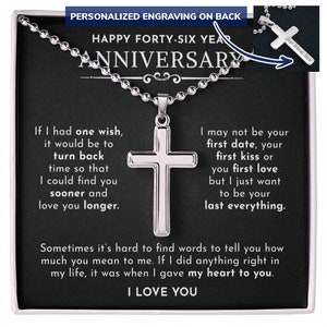 46 Jahre Jahrestag Geschenke für Ehemann Einzigartige Karte 46 Jahre Hochzeit Halskette Schmuck