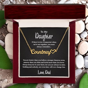 A mi hija collar de papá, regalos de padre e hija, regalo de cumpleaños para hija, collar de nombre personalizado de padre e hija