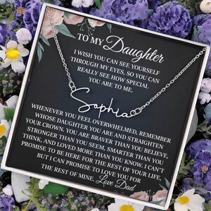 Collar "Cartas a mi hija" - "Mi nombre es mi hija mientras te veo crecer" - Joyería con nombre personalizada - Regalo con nombre personalizado - Recuerdo
