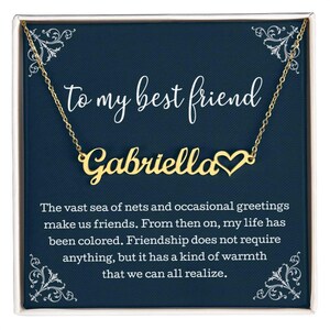 To My Best Friend Heart Name Halskette, Freundschaft Schmuck, Best Friend Halskette mit Message Card, Best Friend Schmuck