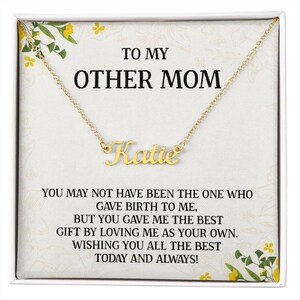 Een mooie moederdagkaartketting, perfect cadeau voor je stiefmoeder, vier haar met dit speciale cadeau