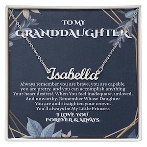 Cadeaux petite-fille de grand-mère et petite-fille anniversaire carte message collier de grand-mère ou grand-père bijoux prénom cadeau