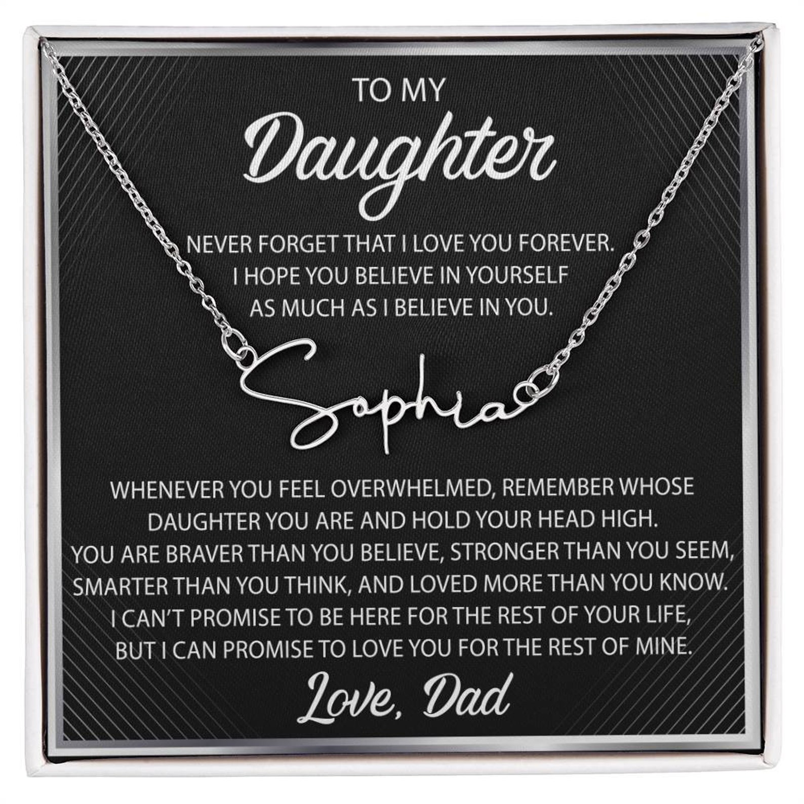 To My Daughter Necklace, the Signature Style Name Necklace, Father