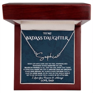 Vader op dochter ketting cadeau van vader op dochter, Mijn dochter-ketting van vader op verjaardag, inclusief geschenkdoos en berichtkaart