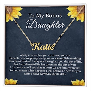 To My Bonus Daughter Necklace Bonus Daughter Gift from Stepmom, Stepdaughter Necklace, Gifts for Bonus Daughter, Stepdaughter Jewelry