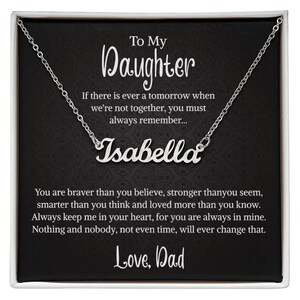 Eine Halskette Geschenk für die Tochter mit einer bedeutungsvollen Nachrichtenkarte, Sentimentales Geschenk von Vater zu Tochter, Geschenk von Vater zu Tochter