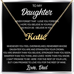 Verjaardagscadeau dochter met berichtkaart, afstudeercadeaus verjaardag voor dochter Gepersonaliseerde naamketting voor dames