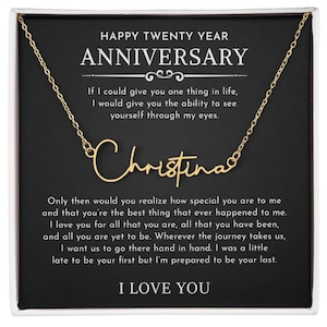 Cadeau 20e huwelijksverjaardag voor vrouw Cadeau verjaardagscadeau Twintigste verjaardag Cadeau 20-jarig jubileum Cadeau voor haar Liefdesbericht