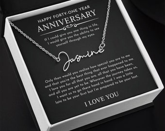 41st Anniversary Gifts For Wife Unique Card 41 Years Wedding Necklace Jewelry