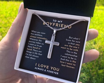 Zu meinem Freund personalisierte wasserdichte Kreuz Halskette Geburtstagsgeschenk für Freund