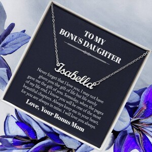 To My Bonus Daughter van Bonus Mom Gepersonaliseerde kaart met naamketting