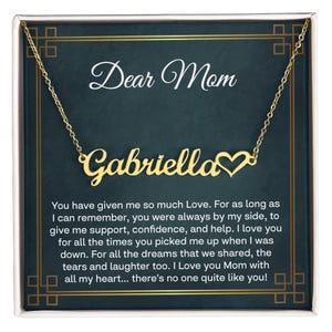 Für meine schöne Mutter personalisiert Herz Name Halskette, Mama Nachricht Karte Halskette, Mama Geschenk, Mama Muttertagsgeschenke, Mama Geburtstag Schmuck