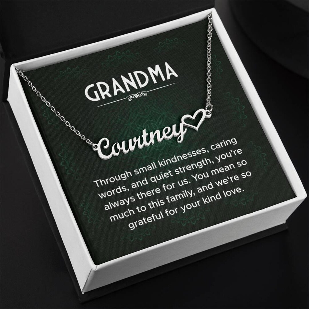 Personalized Grandma Heart Name Necklace, Gift for Grandmother - Etsy
