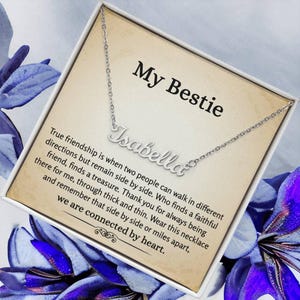 To My Bestie-ketting, gepersonaliseerde naamketting met tekstkaartje en geschenkdoos, cadeau voor mijn bestie, ketting Bestie, cadeau voor beste vriend.