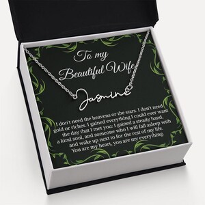To My Wife Kenmerkende stijl naamketting met berichtkaart en luxe doos, cadeau voor vrouw, vrouw cadeau, ketting voor vrouw