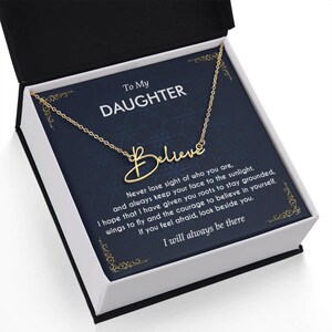 Für meine Tochter Halskette, personalisierte Tochter Halskette Geschenk, benutzerdefinierte Name Tochter Halskette Ideen Geschenk, Geschenk Box Nachricht Karte an Tochter