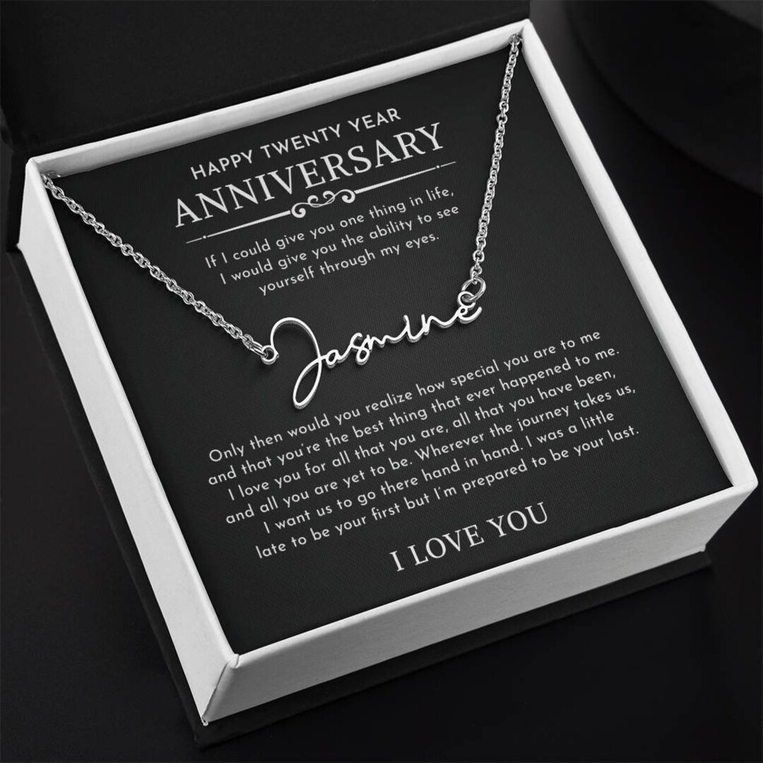 20th Anniversary Name Necklace, Personalized Gift for Wife - Etsy