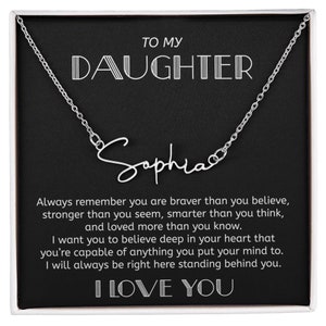 Collar con el nombre de mi hija, joyería personalizada para hija de mamá y papá, regalos de cumpleaños, graduación y boda para hija