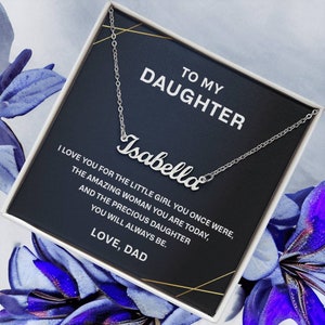 Father to Daughter Gifts from Dad to Daughter Necklace, Father Daughter Necklace for Daughter from Dad, Personalized Name Necklace Jewelry
