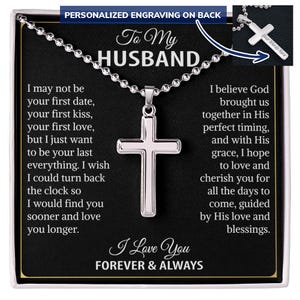 Cadeauset voor kruisketting cadeauset kruisketting met berichtkaart en geschenkdoos, cadeau voor echtgenoot, echtgenoot cadeau van vrouw