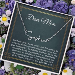 To My Beautiful Mom handtekening stijl naamketting, To Mom berichtenkaart ketting, cadeau moeder, moeder moederdagcadeaus, moeder verjaardag sieraden
