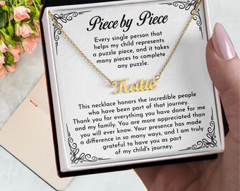 Special Education Teacher Personalized Name Necklace, Gift for Special Needs Teacher Gift for Special Needs Awareness