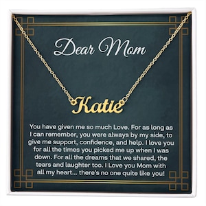 To My Beautiful Mom personaliseert naamketting, To Mom berichtenkaart ketting, moeder cadeau, moeder moederdagcadeaus, moeder verjaardag sieraden